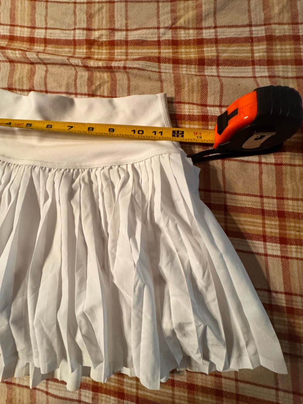 Alo Yoga Varsity Tennis Skirt XS White Pleated Skort Built In Shorts C8 - Picture 7 of 9